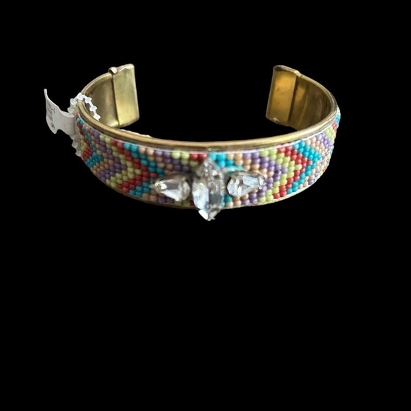 Multicolored Bead & Crystal Goldtone Cuff Bracelet by Stephan & Co. - Picture 11 of 14